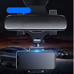 Mobliq - Scalable and Multifunctional Car Rearview Mirror Mobile Phone Holder with Adjustable Width and Retractable Mirror Cell Phone Mount Compatible with All Cars