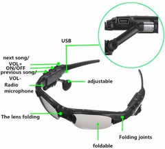 Tech Novo: Connectivity Sunglasses with Bluetooth Audio Player (Black Smart Glasses)