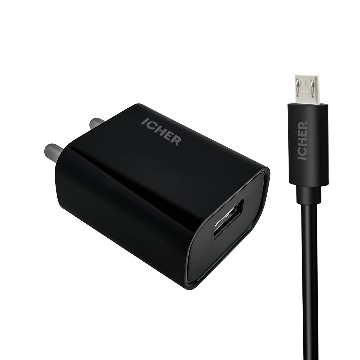 Icher 2.1 Single USB Charger with Micro USB Cable