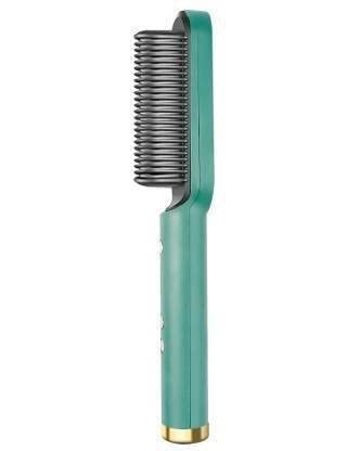 Tech Novo's 3-in-1 Ceramic Fast Hair Straightening Brush for Women's Hair Straightening with LCD Screen and Temperature Control Display is a hair straightening tool designed for women. It comes in pink.