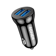 ICHER 2.4 Car Charger with Micro USB Cable and Dual USB