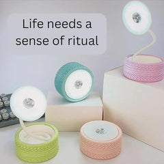 Color sync -  Desk Rechargeable LED Table Lamps with Tyre Wheel (Pink) Kids Bedroom Rechargeable LED Night Light Made of Plastic