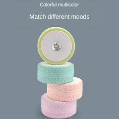 Color sync -  Desk Rechargeable LED Table Lamps with Tyre Wheel (Pink) Kids Bedroom Rechargeable LED Night Light Made of Plastic