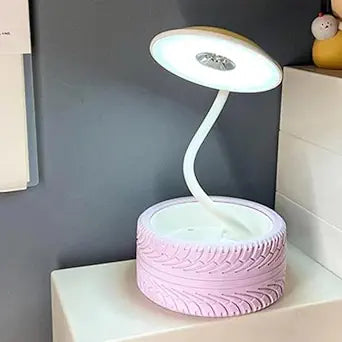 Color sync -  Desk Rechargeable LED Table Lamps with Tyre Wheel (Pink) Kids Bedroom Rechargeable LED Night Light Made of Plastic