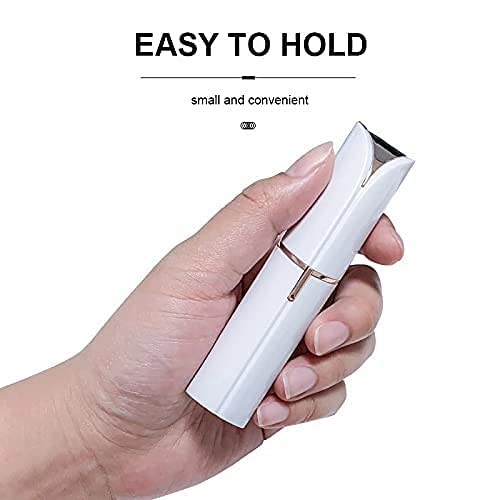 Tech novo - Women's Skincare Lipstick Shape Mini Epilator Hair Removal Machine with Battery for Face, Upper Lip, Chin, Eyebrow, and Other Areas (Golden White)