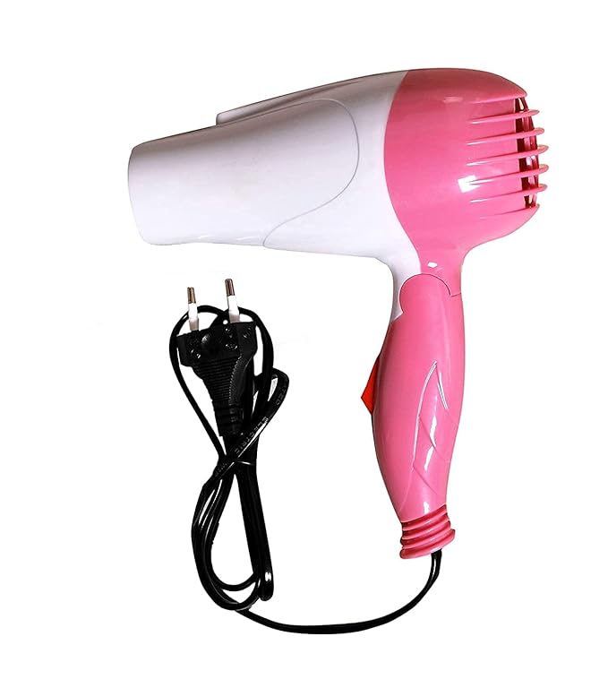 Tech novo - Hair Dryer, 1000 Watt Electric Foldable Hair Dryer with Two Speed Control for Men and Women