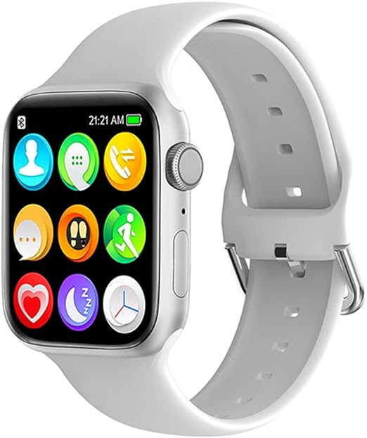 Wise wear-Compatible with iPhone, Android and iOS Smart Watches Samsung HCHLQL 1.75 Inch Touchscreen Fitness Tracker Bluetooth Smartwatch for Men, Women, and Kids with Call, SMS, Heart Rate, and Pedometer (White)