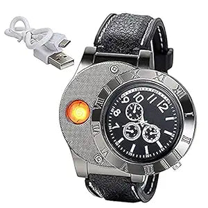 Tech novo - Metal Premium Flameless Watch Lighter Watch Rechargeable Wrist Watch Cigarette Lighter - Pocket Lighter for Men
