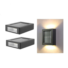 Glow sync-2 LED Solar Wall Light UP and Down Illuminate Outdoor Sunlight Sensor Lamp IP65 Waterproof