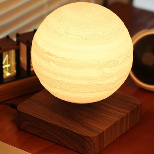 Tuna Lights -One piece of magnetic levitating floating moon lamp, floating and spinning moon lamp with gradually changing LED lights, perfect for room décor and unusual gifts (3 color modes).