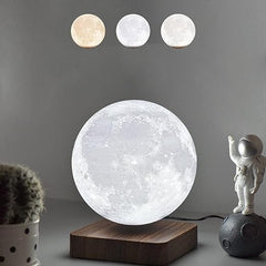 Tuna Lights -One piece of magnetic levitating floating moon lamp, floating and spinning moon lamp with gradually changing LED lights, perfect for room décor and unusual gifts (3 color modes).