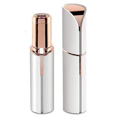 Tech novo - Women's Skincare Lipstick Shape Mini Epilator Hair Removal Machine with Battery for Face, Upper Lip, Chin, Eyebrow, and Other Areas (Golden White)