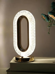 Glow sync- Tuch Control Crystal Table Desk Lamp,3-Way Dimmable Light,Night Desk lamp Night Lamp  (12 cm, Gold)