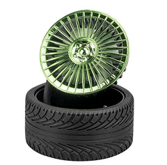Tech novo- 360-degree rotatable portable fan for car desk, home office, travel, and camping; delivers miles in Indida Windspeed Analogue Tyre Fan (Green)