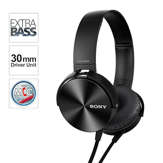 Sony Extra Bass MDR-XB450AP On-Ear Wired Headphones with Mic