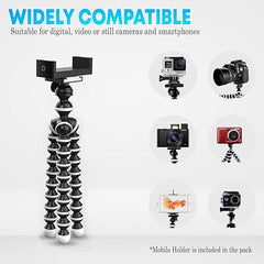 Tech novo - Tripod/Mini 33 CM (13 Inch) Tripod is a flexible gorilla stand suitable for DSLRs and action cameras.