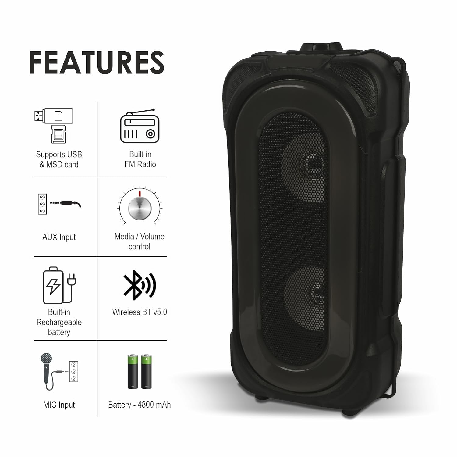 20W WIRELESS SPEAKER WITH DETATCHABLE BATTERY