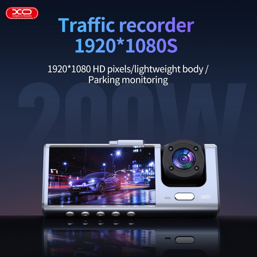 XO Dash Cam HD, 3 IN 1 Dash Camera