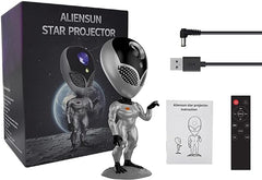 Savy - Night Light Projector for Children and Adults, with Timer and Remote, Voice Interaction, and 360° Adaptable Design - Alien Star Projector Galaxy Light for Room Decoration
