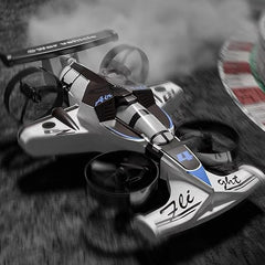 2-in-1 RC Drone Car for Kids, 2.4GHz Land & Air Remote Control Flying Vehicle with 360° Flip Stunts, 4WD High Speed Drift Mode, 3 Speed Modes & LED Lights - Blue/Red Multicolor Stunt Toy