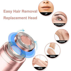 Tech novo - Women's Skincare Lipstick Shape Mini Epilator Hair Removal Machine with Battery for Face, Upper Lip, Chin, Eyebrow, and Other Areas (Golden White)