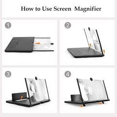 Moblia-The GRAZIA 3D Magnifier Screen Enlarger is compatible with all smartphones and is a screen amplifier that amplifies the screen for reading, watching movies, playing games, and taking pictures.