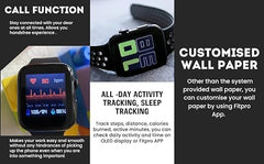 Wise wear-Shizuka Original New T55 Series 7 Smart Watch with IP67 protection, Full Touch Display (Pitch Black) for Men and Women, Multiple Faces 50+, Heart Rate Monitor, Fitness Tracker, and Additional Straps