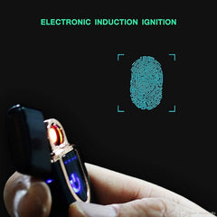 Tech novo - Premium Electric Cigarette Lighter with Metal Chrome Finish, Flame-Less Slim Touch Sensor, USB Rechargeable, and Battery Indicator (Multi-Colour)