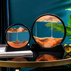 Savy-Glass Liquid Painting 3D Natural Landscape Showpieces for Home Decor, Office Desktop Decoration Desk Table Decorative Items, and Antique Gifts for Kids by CPENSUS Moving Sand Art Picture