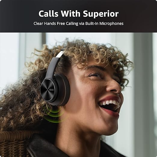 Trouble Audio - Bluetooth Headphones Foldable Headset, Ultra-Soft Memory Earbuds, Compatible with Laptops, PCs, and Mobile Phones; Over-ear Wireless Headphones with Three EQ Modes and 40 Hours of Playback; Bluetooth Version 5.3