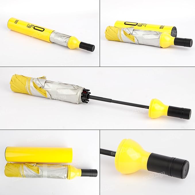 Rain, windproof, and sun protection umbrella in a bottle case box for men, women, girls, and children