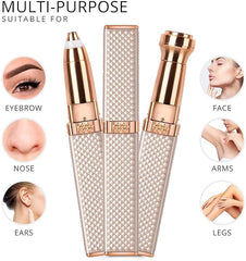 Tech Novo - Women's 2-in-1 Rechargeable Face Hair Remover with Changeable Heads, Expert Painless Eyebrow Razor for Personal Hair Removal with Lighted Indicator, Rose Gold