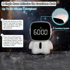 Cute Emotions Astronaut Digital LED Alarm Clock