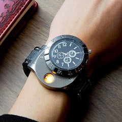 Tech novo - Metal Premium Flameless Watch Lighter Watch Rechargeable Wrist Watch Cigarette Lighter - Pocket Lighter for Men