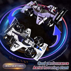 2-in-1 RC Drone Car for Kids, 2.4GHz Land & Air Remote Control Flying Vehicle with 360° Flip Stunts, 4WD High Speed Drift Mode, 3 Speed Modes & LED Lights - Blue/Red Multicolor Stunt Toy