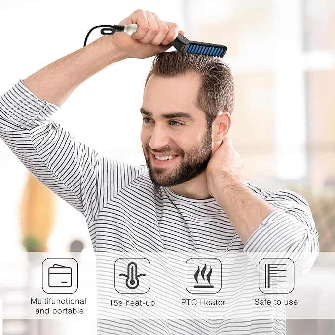 Tech novo - Fast Hair Styler Hair comb and electric beard straightener that massages The Multifunctional Beard Curling Hair Straightening Curler is a multicolored beard straightener for men.