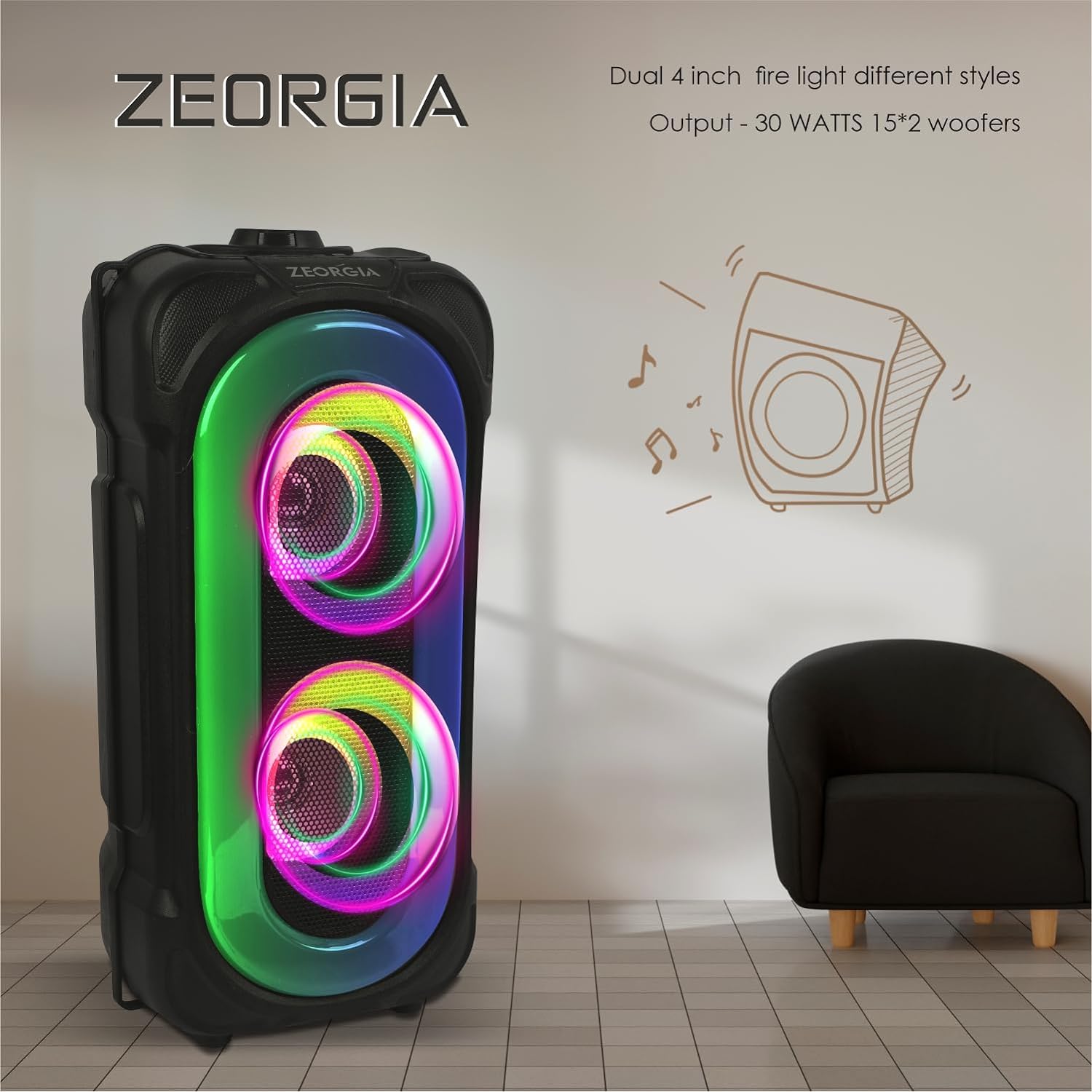 20W WIRELESS SPEAKER WITH DETATCHABLE BATTERY
