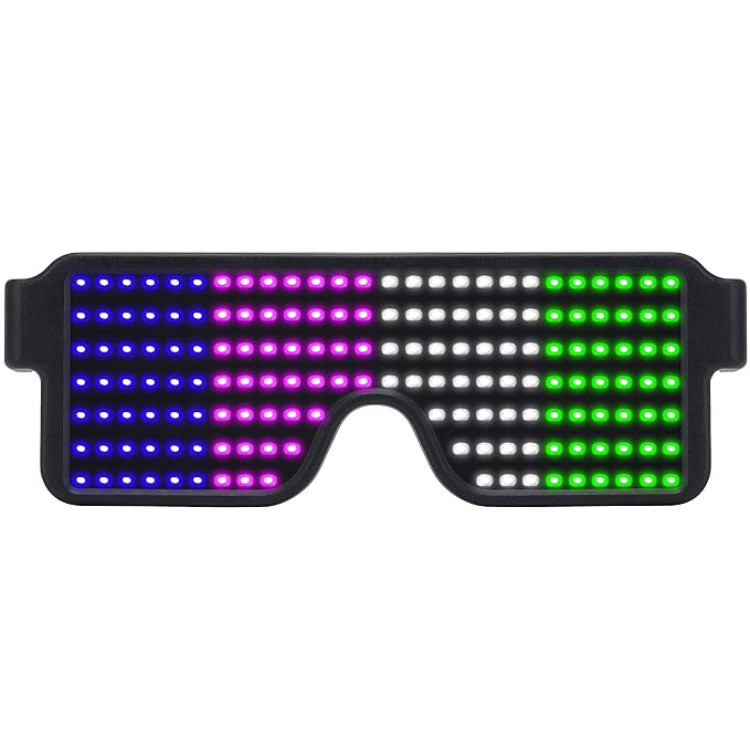 Glasslooks-LED Eyewear Flashlight Glasses Exuberant Gathering Festival Christmas Multicolored USB Rechargeable LED Rave Glowing Flashing Glasses Favorite