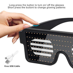 Glasslooks-LED Eyewear Flashlight Glasses Exuberant Gathering Festival Christmas Multicolored USB Rechargeable LED Rave Glowing Flashing Glasses Favorite