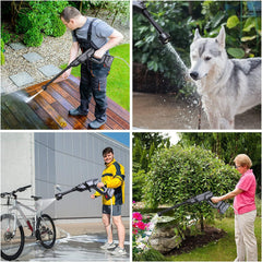 Electric Strain Washer Cordless, 30 Bar Battery Fueled Cleaner with 5-in-1 Spout Convenient High Tension Washer for Vehicle Wall Deck Handheld Vehicle Cleaning Machine with 5M Hose and Cleanser Container