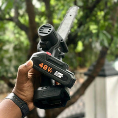 SINGLE BATTERY  48VF Cordless Mini Chainsaw (15cm Blade) Cut like a pro, even if you're a beginner !