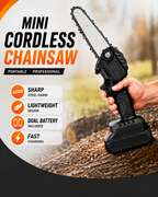 48V Cordless Mini Chainsaw – 18CM Guide Bar | 2 Batteries Included