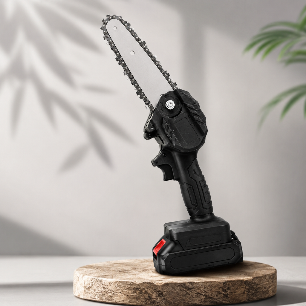 48V Cordless Mini Chainsaw – 18CM Guide Bar | 2 Batteries Included