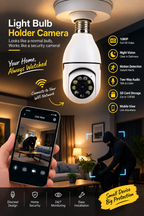 Smart WiFi Bulb Security Camera | 360° Panoramic View | Night Vision | Motion Detection | Two-Way Audio | CCTV
