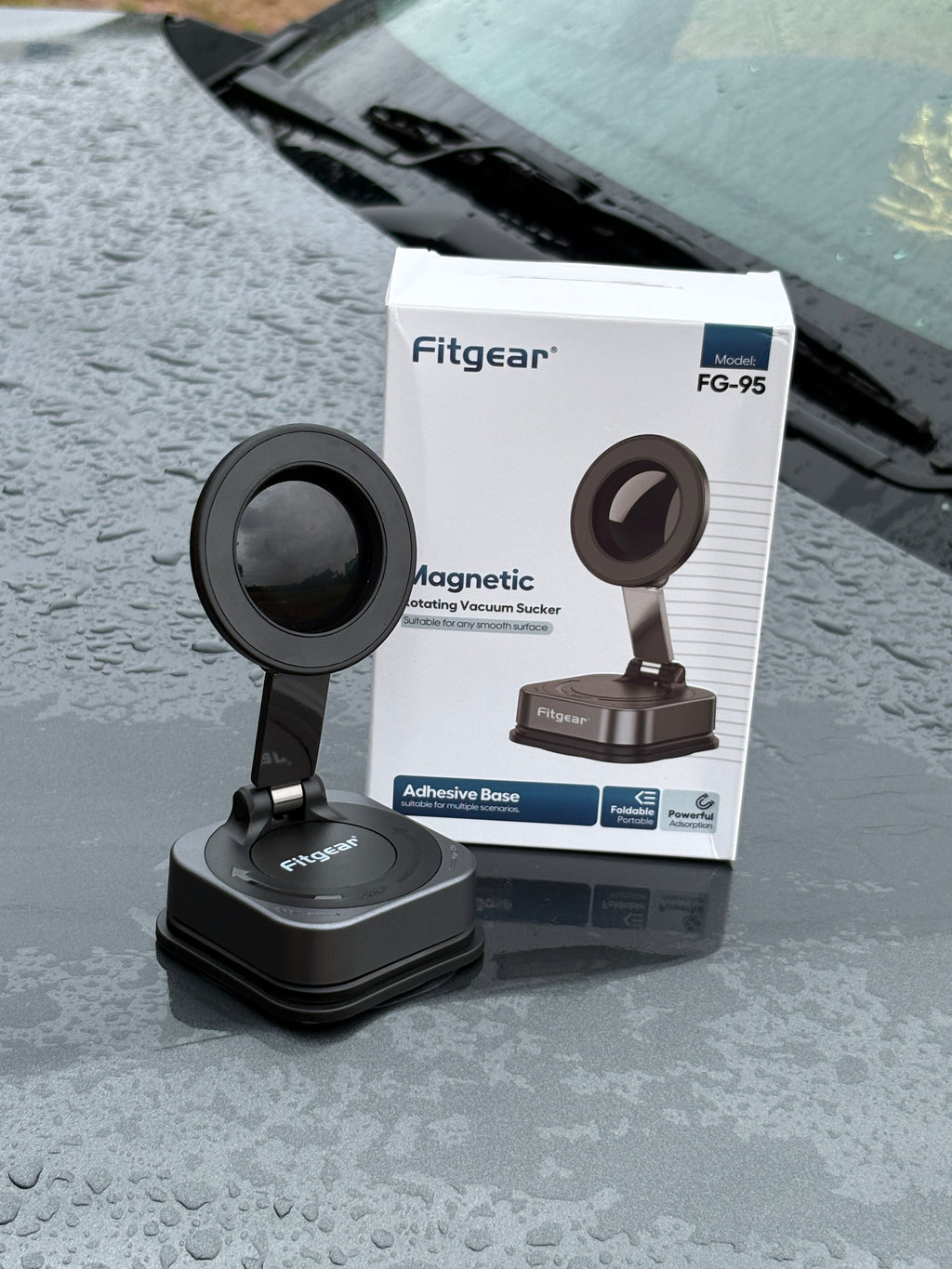 Vacuum Suction Phone Holder /Fitgear Magnetic Car Mobile Stand / rotating vacuum sucker
