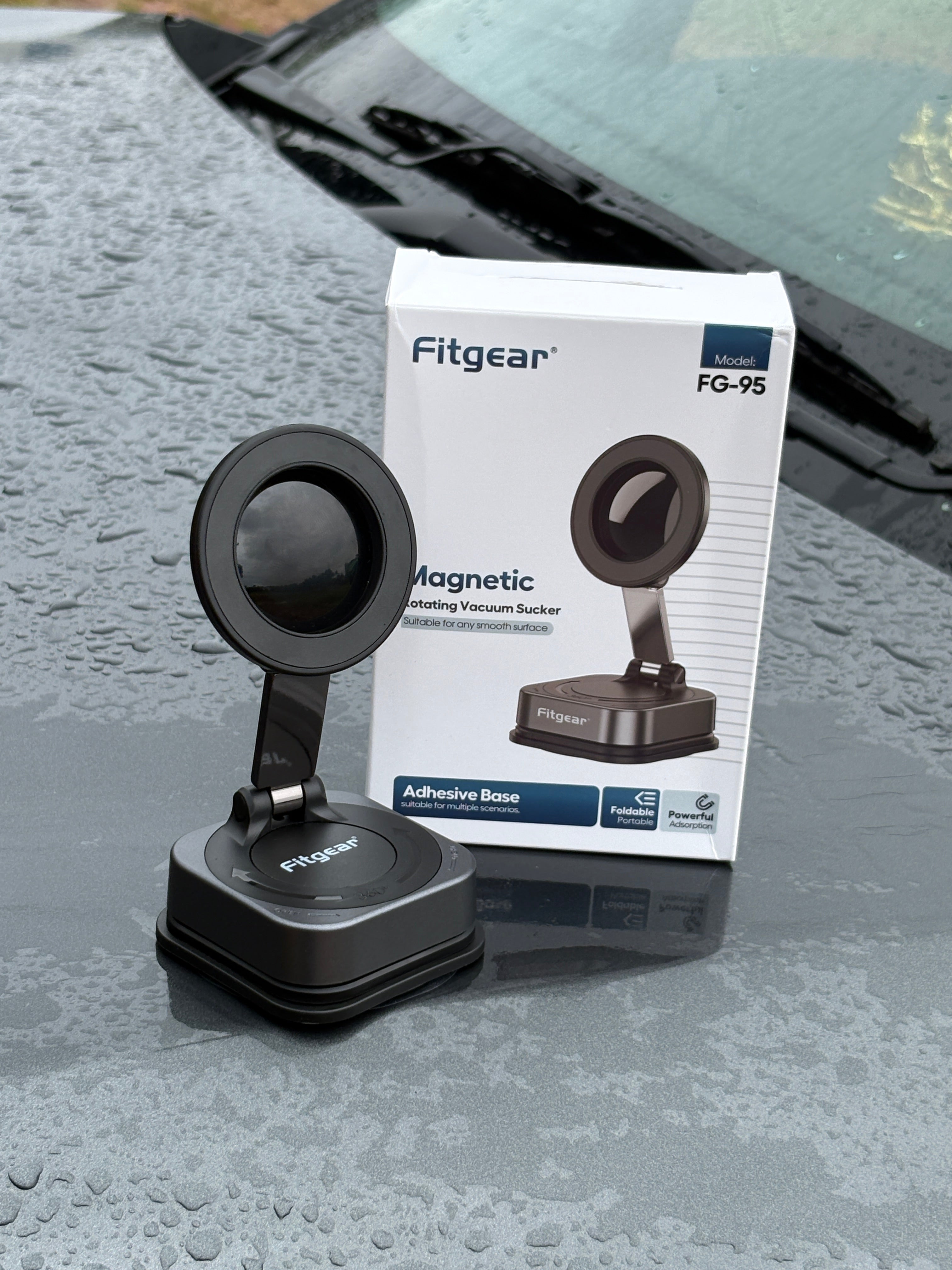 Vacuum Suction Phone Holder /Fitgear Magnetic Car Mobile Stand / rotating vacuum sucker