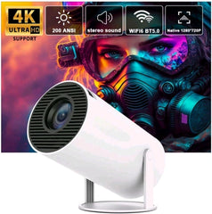 HD Android 11 Projector WiFi 6/BT 5.0 180° Rotation Auto Keystone (4500 Im /1 Speaker /Wireless / Remote Controller) Portable Projector