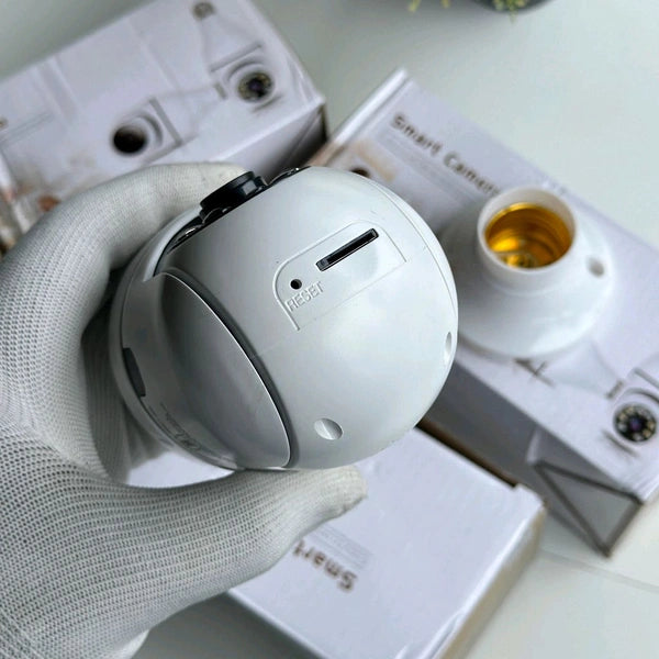 Smart WiFi Bulb Security Camera | 360° Panoramic View | Night Vision | Motion Detection | Two-Way Audio | CCTV