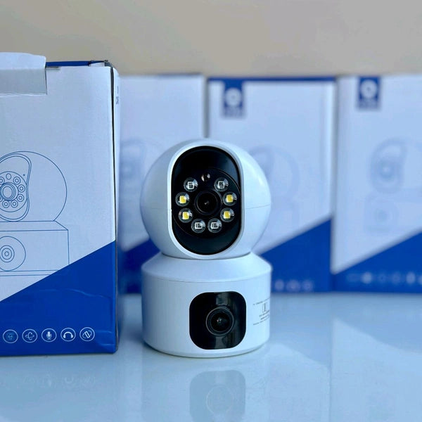 V380 Pro Dual Lans SIM Camera 1080p Rotatable 360 | 4g Sim Support | Two Way Communication | 2 Camera Etc