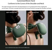 Hand-Style Heated Neck & Back Massager – Wireless 4D Deep Tissue Kneading